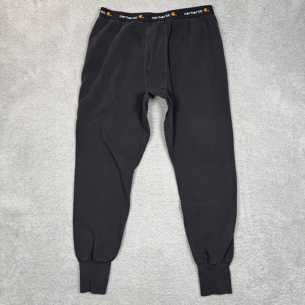 Carhartt Mens Thermal Base Layer Pants Black Waffle Knit K229 BLK Regular XL